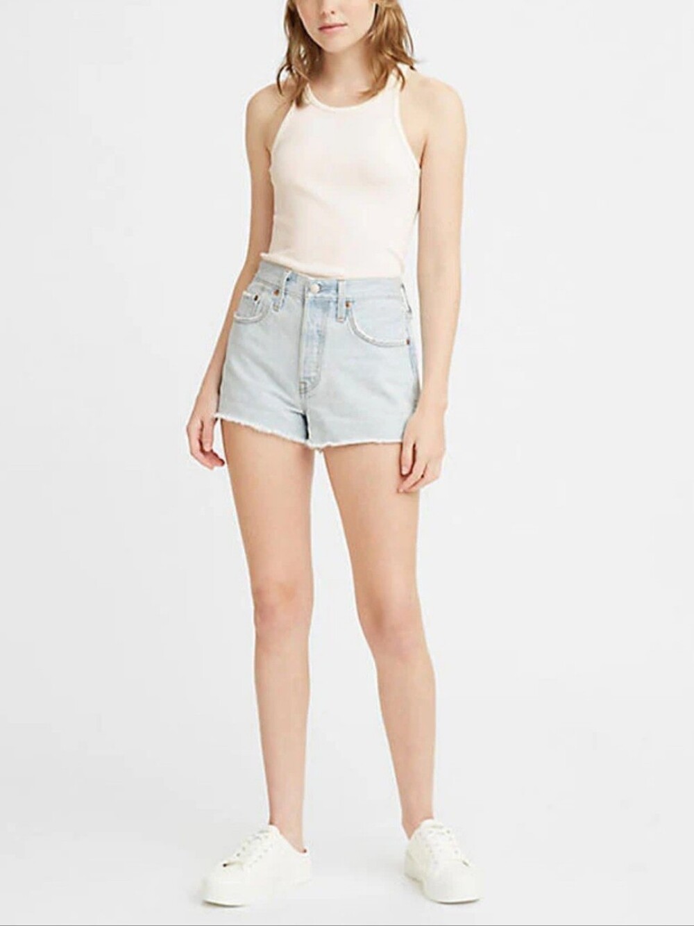 Levi's 501 Light Blue Denim Original High Rise Jeans Short in Ojai T3 Lake 31
